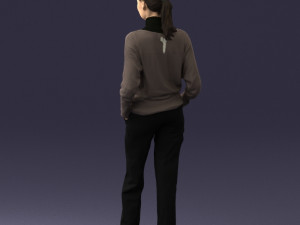 girl with braid trousers 0515 Model 3D