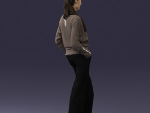girl with braid trousers 0515 Model 3D