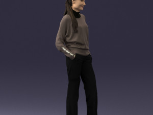 girl with braid trousers 0515 Model 3D