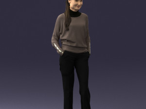 girl with braid trousers 0515 Model 3D