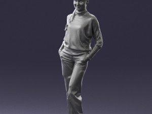 girl with braid trousers 0515 Model 3D