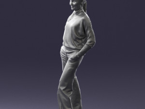 girl with braid trousers 0515 Model 3D