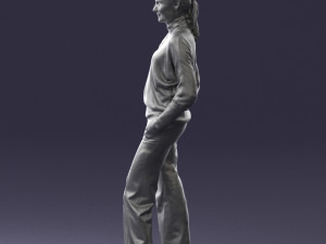 girl with braid trousers 0515 Model 3D
