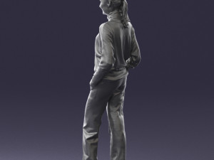 girl with braid trousers 0515 Model 3D