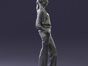 girl with braid trousers 0515 Model 3D