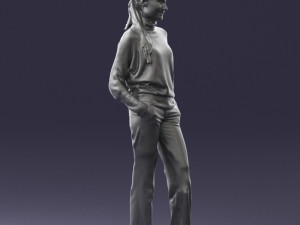 girl with braid trousers 0515 Model 3D