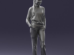 girl with braid trousers 0515 Model 3D