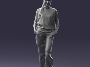 girl with braid trousers 0515 Model 3D