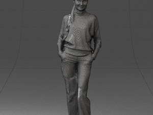 girl with braid trousers 0515 Model 3D