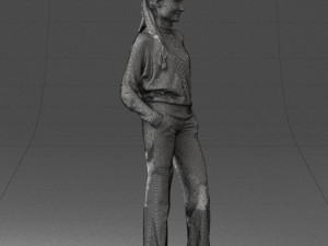 girl with braid trousers 0515 Model 3D