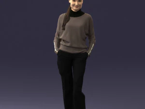chica con pantalon trenzado 0515 listo para imprimir en 3d Modelo de impresión 3D