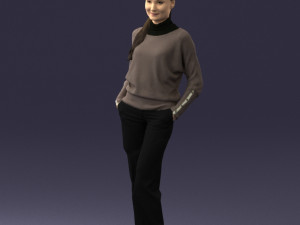 girl with braid trousers 0515 3d print ready 3Dプリントモデル