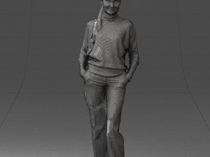girl with braid trousers 0515 3d print ready 3Dプリントモデル