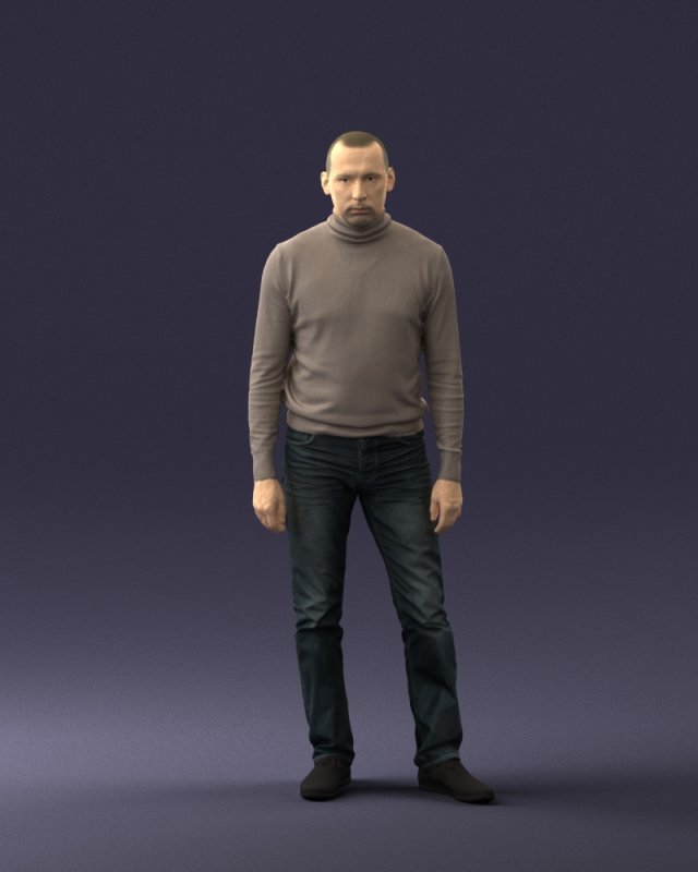 guy the coffee turtleneck 0514 3D Model .c4d .max .obj .3ds .fbx .stl .blend 