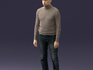 guy the coffee turtleneck 0514 3D Model