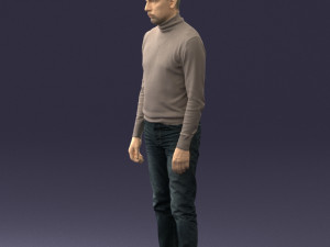 guy the coffee turtleneck 0514 3D Model