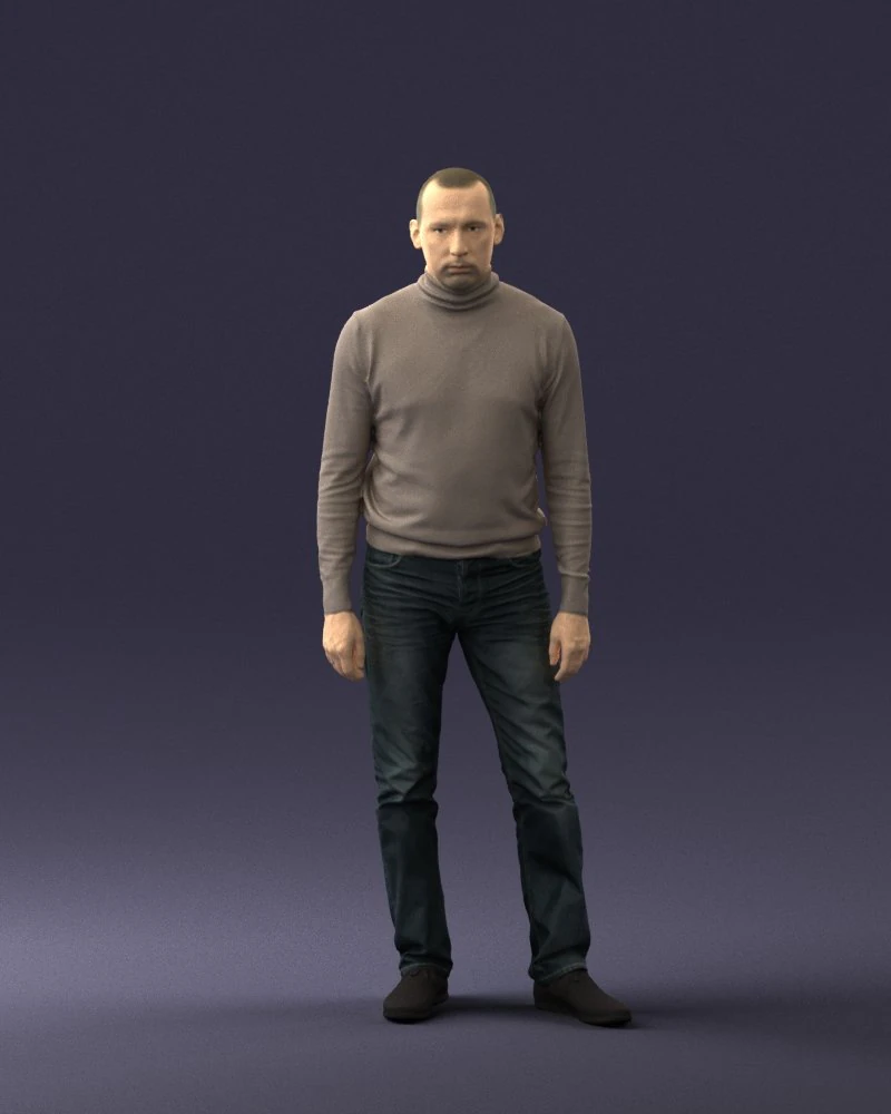 guy the coffee turtleneck 0514 3d print ready 3D Print Model .c4d .max .obj .3ds .fbx .stl .blend 