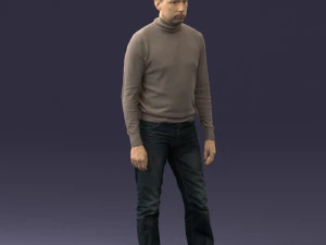 guy the coffee turtleneck 0514 3d print ready 3D Print Model