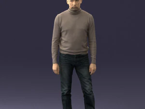 guy the coffee turtleneck 0514 3d print ready 3D Print Model