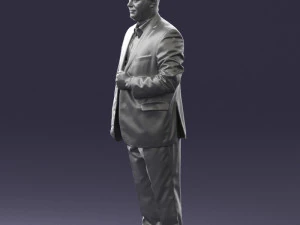 bearded man black suit 0512 3D Model