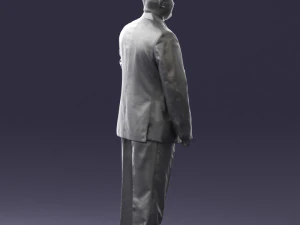 bearded man black suit 0512 3D Model
