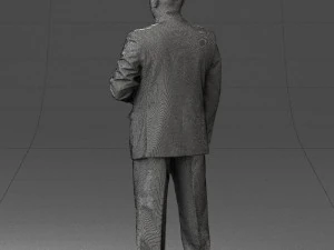 bearded man black suit 0512 3D Model