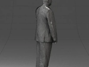 bearded man black suit 0512 3D Model