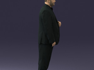 bearded man black suit 0512 3d print ready 3D 프린트 모델