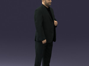 bearded man black suit 0512 3d print ready 3D 프린트 모델