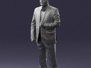 bearded man black suit 0512 3d print ready 3D 프린트 모델