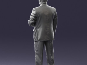 bearded man black suit 0512 3d print ready 3D 프린트 모델