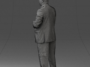 bearded man black suit 0512 3d print ready 3D 프린트 모델