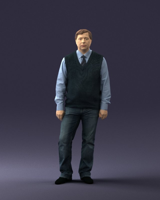 man sleeveless jacket and eans 0511 Modèle 3D .c4d .max .obj .3ds .fbx .stl .blend 