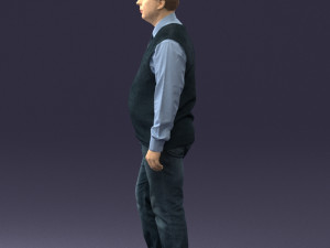 man sleeveless jacket and eans 0511 Modèle 3D