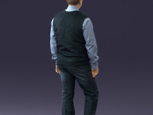 man sleeveless jacket and eans 0511 Modèle 3D