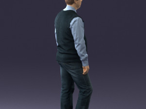 man sleeveless jacket and eans 0511 Modèle 3D