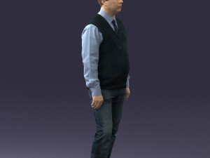 man sleeveless jacket and eans 0511 Modèle 3D