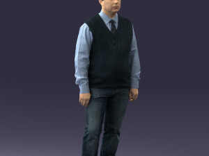 man sleeveless jacket and eans 0511 Modèle 3D