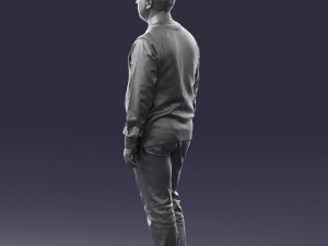 man sleeveless jacket and eans 0511 Modèle 3D