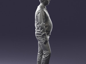 man sleeveless jacket and eans 0511 Modèle 3D