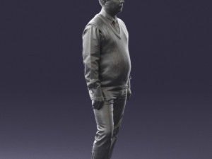 man sleeveless jacket and eans 0511 Modèle 3D