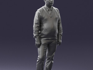 man sleeveless jacket and eans 0511 Modèle 3D