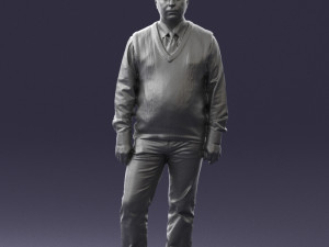 man sleeveless jacket and eans 0511 Modèle 3D