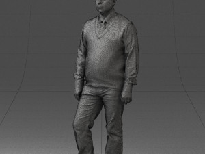 man sleeveless jacket and eans 0511 Modèle 3D