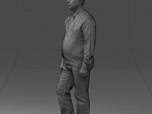 man sleeveless jacket and eans 0511 Modèle 3D