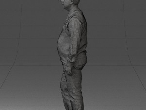 man sleeveless jacket and eans 0511 Modèle 3D
