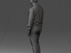 man sleeveless jacket and eans 0511 Modèle 3D