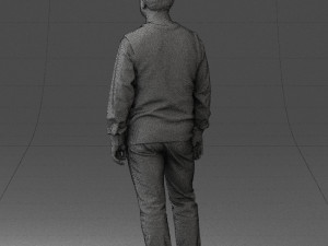 man sleeveless jacket and eans 0511 Modèle 3D