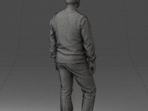 man sleeveless jacket and eans 0511 Modèle 3D