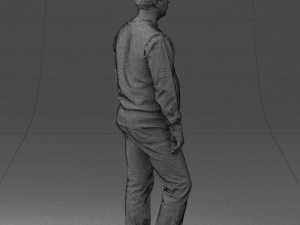 man sleeveless jacket and eans 0511 Modèle 3D